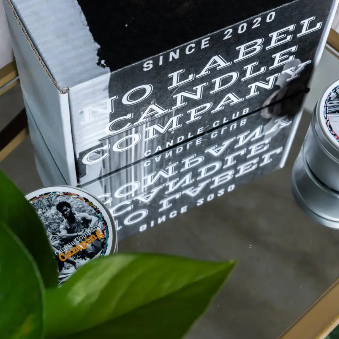 No Label Candle Company The OGs Candle Gift Set 8oz Each - 4 Candles w/ Incense Matches